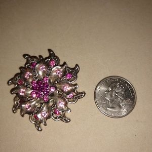 Pink stone brooch